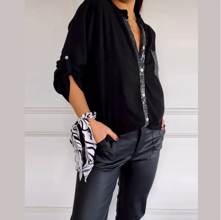 Lumière - Elegante Glitzer Bluse
