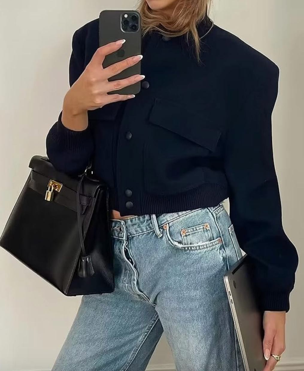 StadtStyle | Damenjacke – Herbst & Winter, Kurz und Geknöpft, Langarm