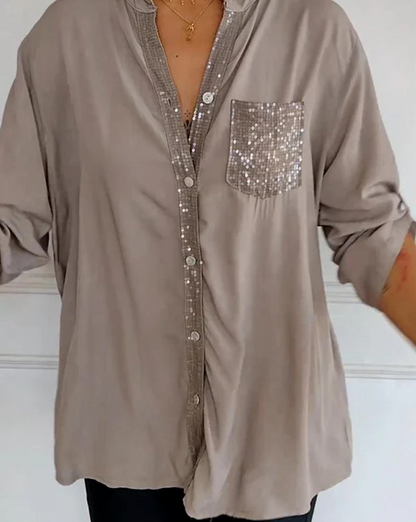 Lumière - Elegante Glitzer Bluse
